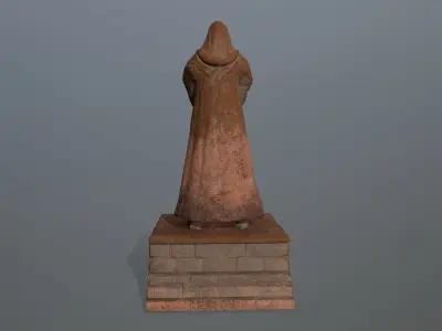 statue set Low-poly 3D model