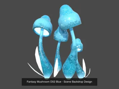 10 Fantasy Mushroom D Collection - Scene Backdrop Design 3D Model Pack