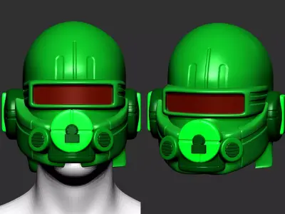 High quality scifi helmet high poly sculpt ver 4 3d printable  3D model
