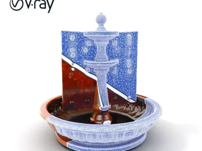 Rustic Industrial Fountain Model Pack Low-poly 3D model