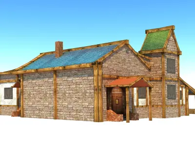 Village house - Low poly Low-poly 3D model purchase