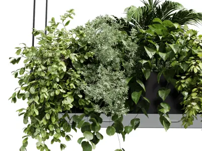 Rectangle pot light pendant plant light hanging Indoor Plant 650 3D model