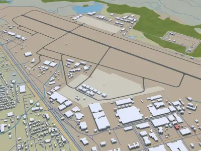 Warner Robins Georgia USA 30km Low-poly 3D model