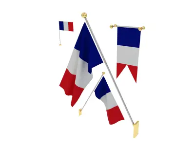 Flags of France 3D model