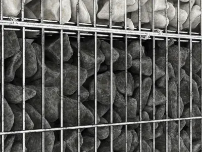 Gabion stone rock big 3D model