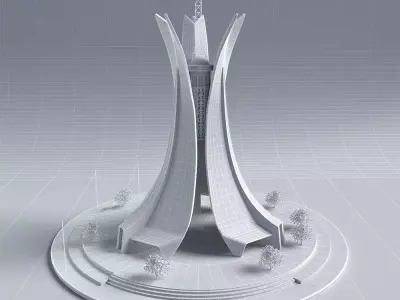 Martyrs Memorial Maqam Echahid 3D Model 3D model