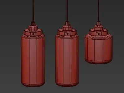 QINGMING three glass pendant lights 3D model
