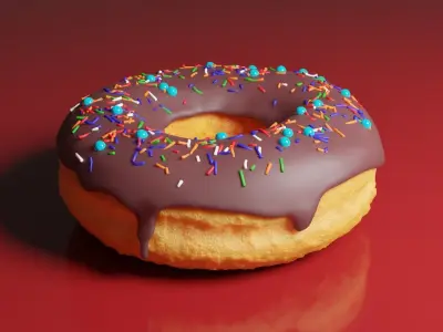 Donut with Cup coffee 3D model