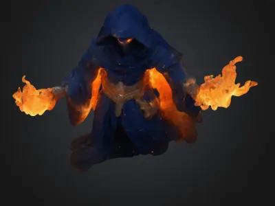 Arcane Flame Wizard 3D model