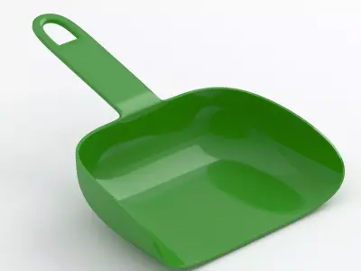 Green plastic dustpan 3D model