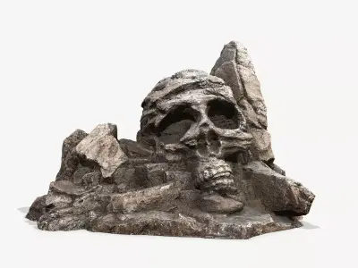 Skull Rock Low-poly 3D model 5