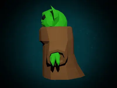 BABY YODA PAPERCRAFT    low poly statue 3D model