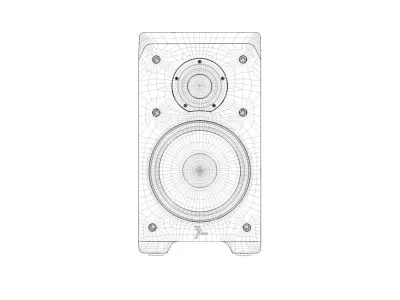 Bookshelf Studio Monitor Speakers Low-poly 3D model