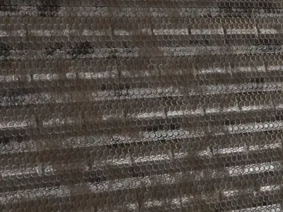 Rusty Silver Corrugated Metal Grill PBR Seamless Texture