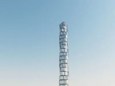 Skyscraper 3D polygonal 3D model
