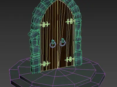 Cartoon Great Door Low-poly 3D model