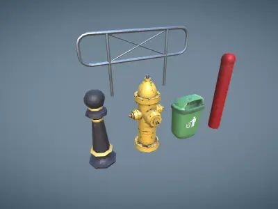 Free Street Props Free low-poly 3D model