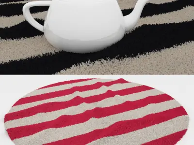 Round Rug Set 246 3D model