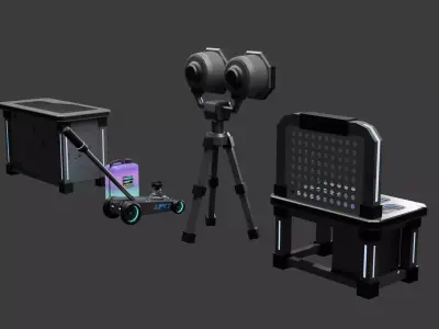 Industrial Workshop Pack  Sci-Fi Low Poly Props for Games Low-poly 3D model