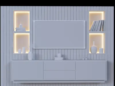 tv wall 10 3D model