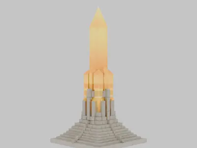 Floating Island Low-poly 3D model