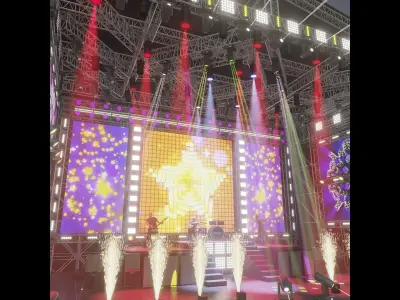 Animated OPEN AIR stage EEVEE render 3D model