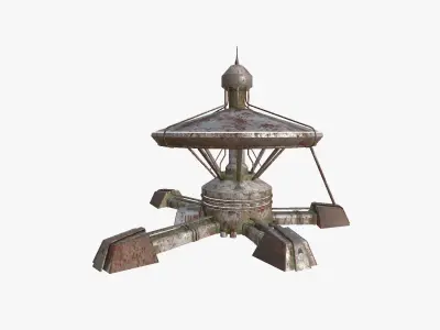 SciFi Facility C10 Abandoned - Sci Fi Exterior Design Low-poly 3D model