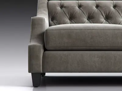 Cambridge sofa with tufted back and arms 3D model