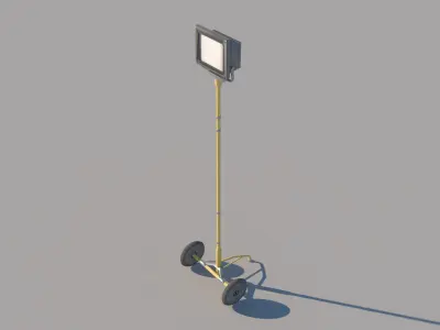 Portable Halogen Work Light Low-poly 3D model