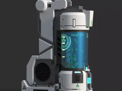 Sci-fi Plant Laboratory Container  Low-poly 3D model