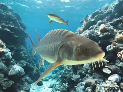  Sturgeon Fish Rigged for Cinema 4D 