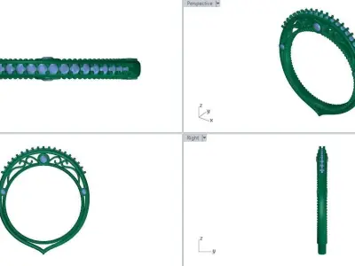 Gemstone Ring 3D Print Model 3D print model