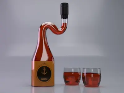 Rum Bottle  3d model  3D model