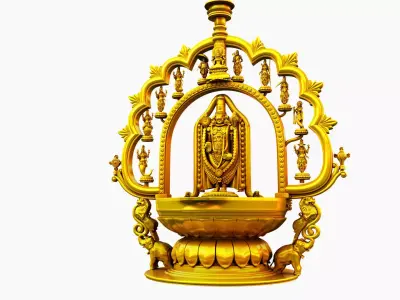 oil lamp balaji venkateswara Dashavatara lakshmi 3D model