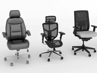 Modern Office Chair Collection  Low-poly 3D model