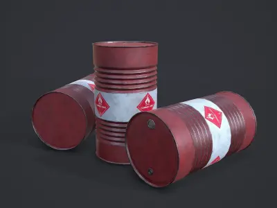 Oil Drum Low-poly 3D model
