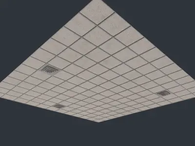 Modular Office Ceiling and Vent Low-poly 3D model