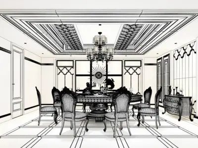 Business Restaurant - Coffee - Banquet  152 3D model