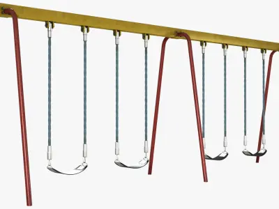 Swing set with swings Low-poly 3D model