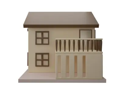 Single house cartoon  3D model 3D model
