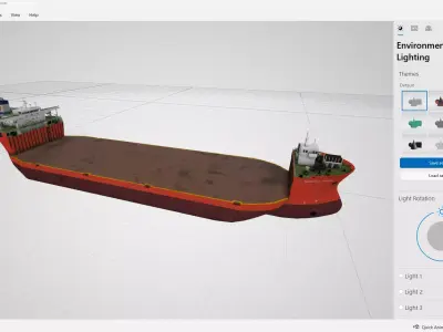 Heavy load vessel SEAWAY HAWK Low-poly 3D model