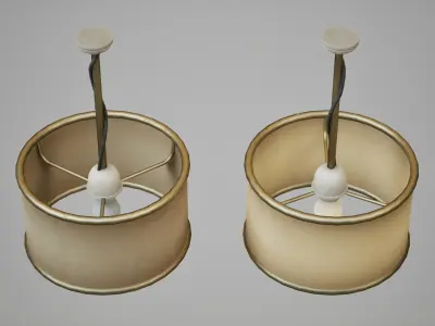 Basic Round Ceiling Lamp Low-poly 3D model