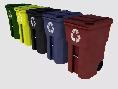 Street trash bin 01 Low-poly 3D model