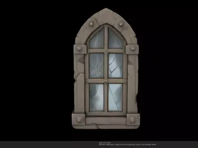 Stylized Medieval Stone Window 3d Model - AI Low-poly 3D model