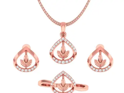 Ring Earrings Pendant Combo 3D print model