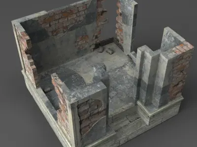 Crypt pack Low-poly 3D model