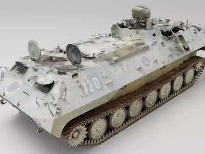 russian MT-LB literally destroyed by Ukrainian army 3D model