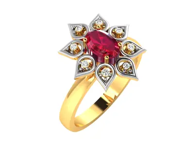 Diamond Ring For Women 3d Print Model 3D print model 8