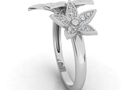 Fancy flower ring 3D print model