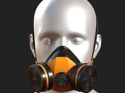 Gas mask respirator military combat protection  Low-poly 3D model get